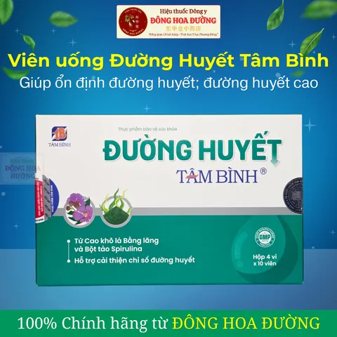 Viên uống Đường Huyết Tâm Bình (Hộp 40 viên) Hỗ trợ ổn định đường huyết, giảm mệt mỏi, tăng cường sức khỏe