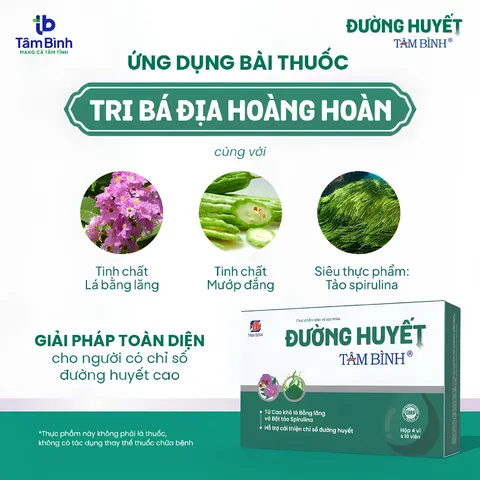Viên uống Đường Huyết Tâm Bình (Hộp 40 viên) Hỗ trợ ổn định đường huyết, giảm mệt mỏi, tăng cường sức khỏe