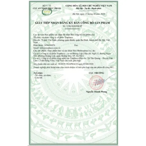 Siro uống giảm ho Methorphan Ivy (chai 110ml) - Giúp giảm ho khan do kích ứng, co thắt phế quản; Hỗ trợ làm sạch hô hấp