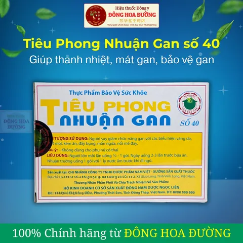 TIÊU PHONG NHUẬN GAN số 40 (hộp 10 gói x 4g) - Giúp thanh nhiệt, mát gan; Giảm mụn nhọt, mẩn ngứa, mề đay, kém ăn