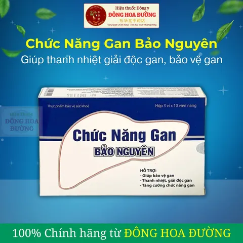 Viên uống Chức Năng Gan Bảo Nguyên (Hộp 30 viên) Hỗ trợ bảo vệ gan, hỗ trợ giải độc gan, hỗ trợ tăng cường chức năng gan