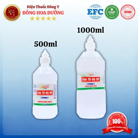 CỒN 70 ĐỘ VĨNH PHÚC (500ml, 1000ml) - Dùng trong sát khuẩn tay và dụng cụ y tế; Sát khuẩn đồ sinh hoạt - ĐÔNG HOA ĐƯỜNG