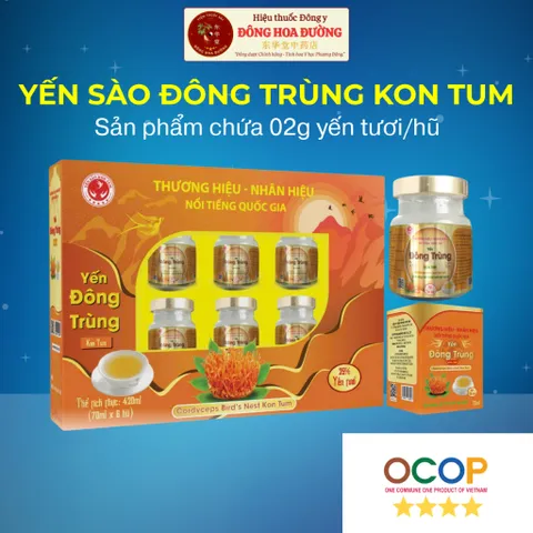 Yến sào Đông trùng Kon Tum (set 6 hũ có túi) - OCOP 4 SAO