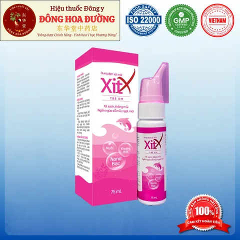 BÌNH XỊT MŨI XỊT X TRẺ EM (chai 75ml) - Giúp vệ sinh mũi, thông thoáng đường hô hấp - ĐÔNG HOA ĐƯỜNG