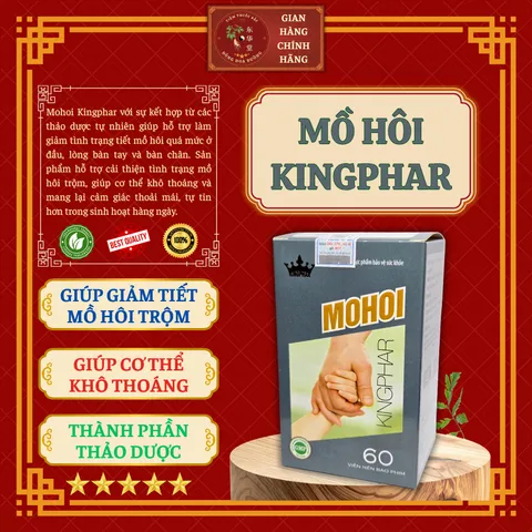 MỒ HÔI KINGPHAR (hộp 60 viên) - Giúp giảm tiết mồ hôi, đổ mồ hôi trộm; Giúp cơ thể luôn khô thoáng - ĐÔNG HOA ĐƯỜNG