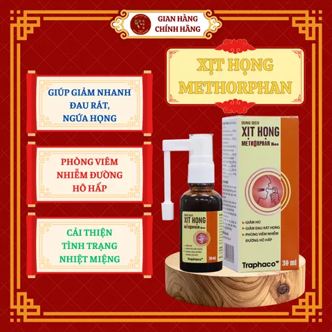 XỊT HỌNG METHORPHAN Bee (chai 30ml) - Giúp giảm nhanh đau rát họng, ngứa họng; Phòng ngừa viêm nhiễm đường hô hấp - ĐHĐ
