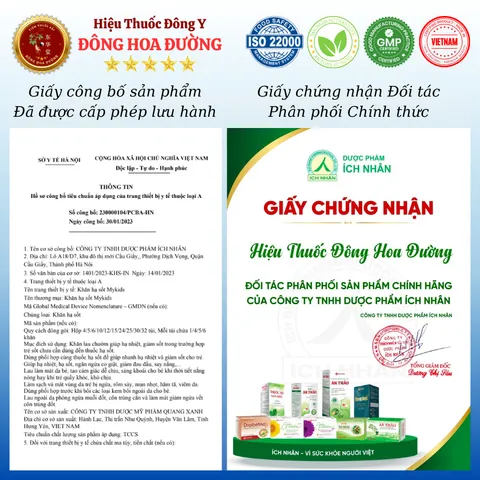 KHĂN HẠ SỐT MYKIDS (hộp 20 miếng) - Khăn lau chườm giúp bé hạ nhiệt, dịu mát da, giảm sốt, hăm ngứa - ĐÔNG HOA ĐƯỜNG