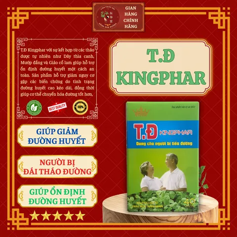 TIỂU ĐƯỜNG T.Đ KINGPHAR (hộp 40 viên) - Giúp người bị đái tháo đường giảm và ổn định đường huyết - ĐÔNG HOA ĐƯỜNG