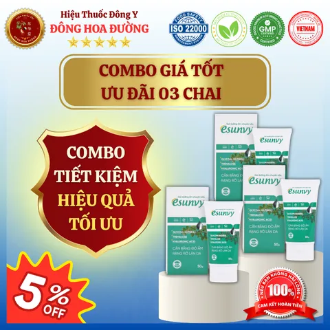 GEL DƯỠNG ẨM ESUNVY (tuýp 50g) - Giúp cấp ẩm, dưỡng ẩm, phục hồi da; Làm dịu mát, giảm ngứa rát, ngăn ngừa lão hoá da