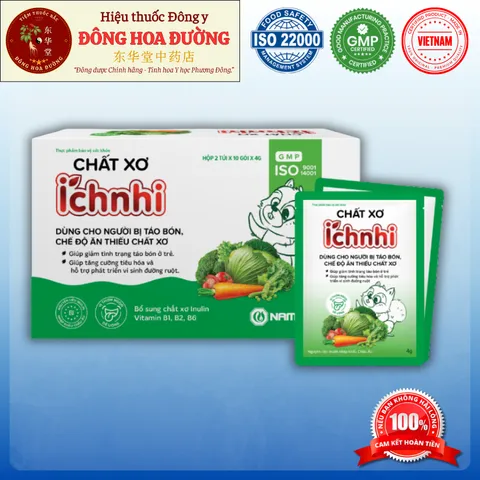 BỘT BỔ SUNG CHẤT XƠ ÍCH NHI (hộp 20 gói x 4g) - Giúp giảm táo bón, tăng cường tiêu hóa, ổn định đường ruột
