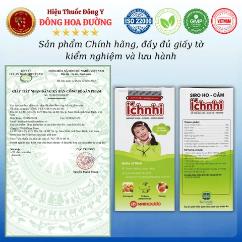 SIRO HO CẢM ÍCH NHI 0 - 6 tuổi (chai 90ml) - Giúp bé giảm ho, tiêu đờm, cảm lạnh, sổ mũi - Dùng dược cho trẻ sơ sinh