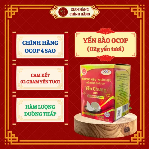 YẾN SÀO OCOP 4 SAO (hũ 70ml) - Hàm lượng 02gram yến tươi, ít đường - ĐÔNG HOA ĐƯỜNG