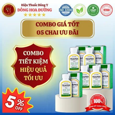 BỘT KHỬ MÙI TRAPHA (chai 30g) - Giúp hút ẩm, khử mùi hôi vùng nách, chân; Giúp da luôn khô thoáng - ĐÔNG HOA ĐƯỜNG