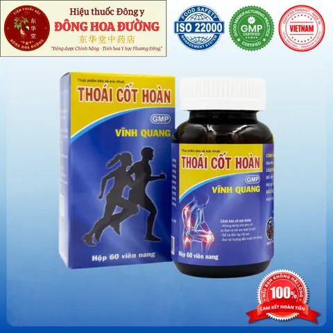 THOÁI CỐT HOÀN VĨNH QUANG (chai 60 viên) - Giúp bổ gân cốt, giảm đau nhức xương khớp, cứng khớp - ĐÔNG HOA ĐƯỜNG