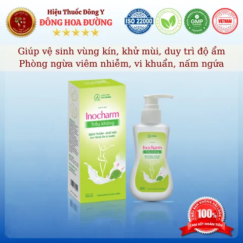 DUNG DỊCH VỆ SINH PHỤ NỮ INOCHARM TRẦU KHÔNG (chai 100ml) - Giúp khử mùi, ngừa nấm ngứa, viêm nhiễm, cân bằng độ ẩm