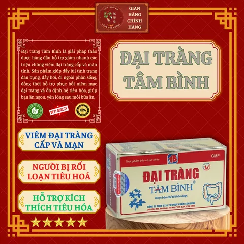 ĐẠI TRÀNG TÂM BÌNH (hộp 50 viên) - Viêm đại tràng cấp và mạn; Người bị rối loạn tiêu hoá; Hỗ trợ kích thích tiêu hoá
