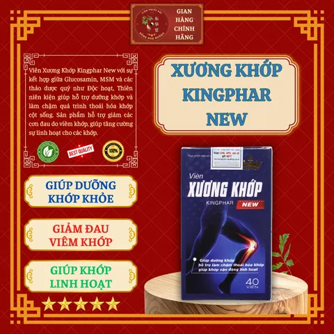 XƯƠNG KHỚP KINGPHAR (hộp 40 viên) - Giúp dưỡng khớp khỏe; Giảm đau, viêm khớp; Giúp khớp linh hoạt - ĐÔNG HOA ĐƯỜNG