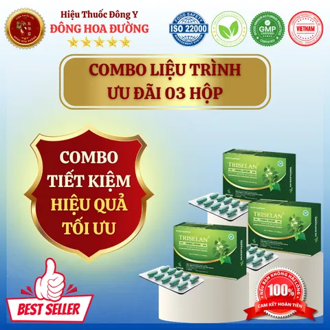 VIÊN TRĨ TRISELAN+ (hộp 30 viên) - Giúp làm co búi trĩ, giảm đau rát do trĩ, ngừa táo bón - ĐÔNG HOA ĐƯỜNG