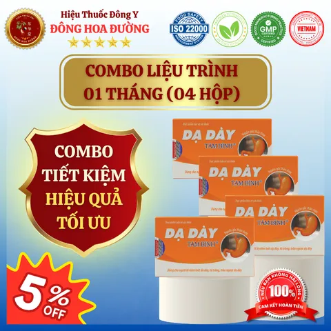 DẠ DÀY TÂM BÌNH (30 viên)  Giúp giảm ợ hơi, ợ chua, bụng đầy trướng; Người bị viêm loét dạ dày tá tràng - ĐÔNG HOA ĐƯỜNG