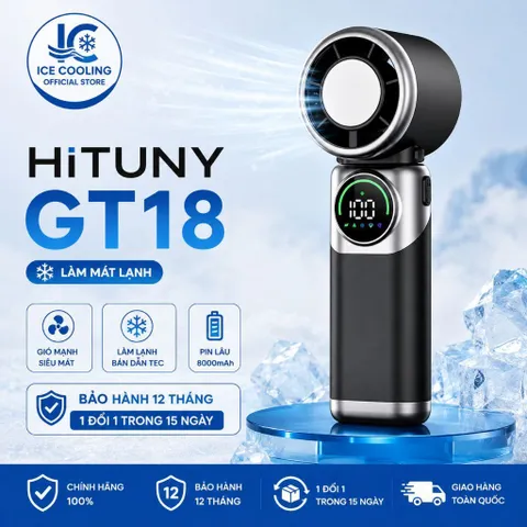 [Chính Hãng]Quạt Cầm Tay Hituny GT18 Làm Mát TEC Bán Dẫn – 8000mAh, 10000RPM, 3 Chế Độ Sử Dụng