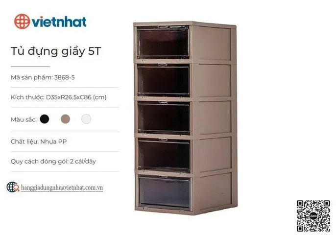 Tủ đựng giầy Việt Nhật 5T 3868-5