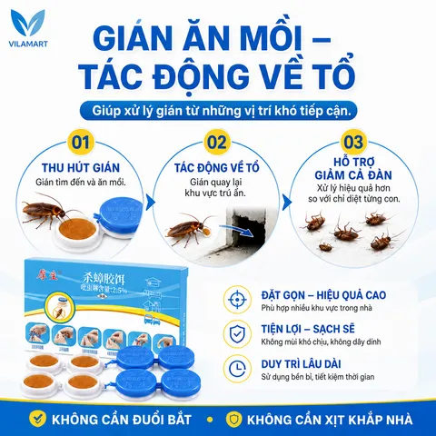 Thuốc diệt gián sinh học Housheng, diệt tận gốc tất cả các loại gián, hiệu quả, an toàn.