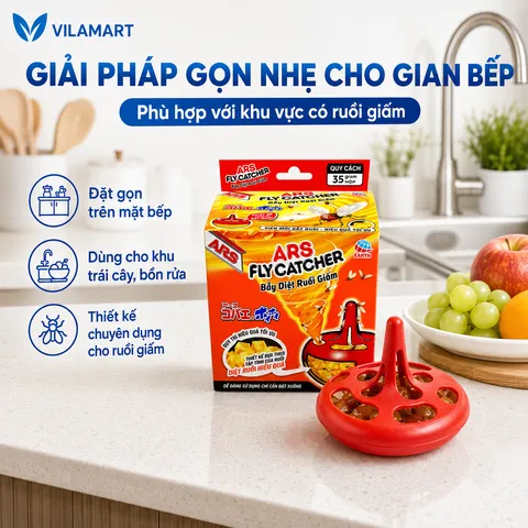 Combo 2 Hộp Bẫy Ruồi Giấm ARS Fly Catcher 35g – Bẫy Ruồi Trái Cây, Ruồi Nhỏ, Hàng Nhật Bản