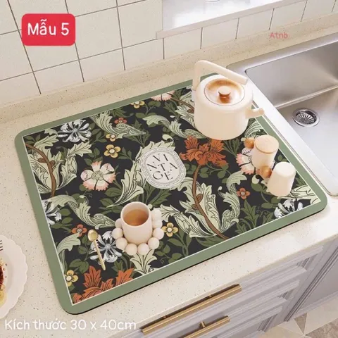 Thảm Lót Ly Thấm Hút Nhanh Khô, Chống Trượt, Chống Tia Nước, S: 30x40cm