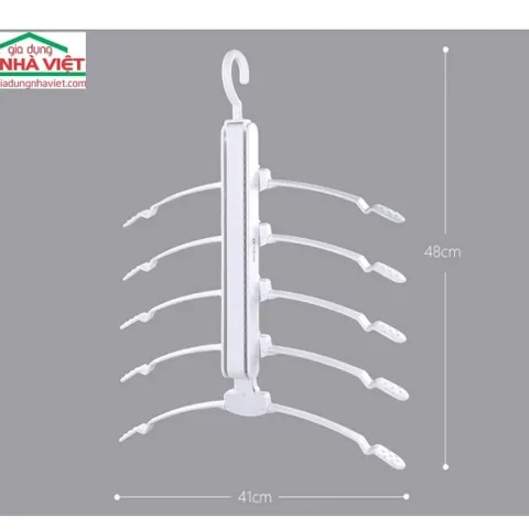 [THANH LÝ] Móc Treo Quần Áo Thông Minh Gấp Gọn Ecoco E1904 5 Trong 1 Hàng Mới 100% - Màu Trắng Chính Hãng