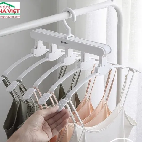 [THANH LÝ] Móc Treo Quần Áo Thông Minh Gấp Gọn Ecoco E1904 5 Trong 1 Hàng Mới 100% - Màu Trắng Chính Hãng