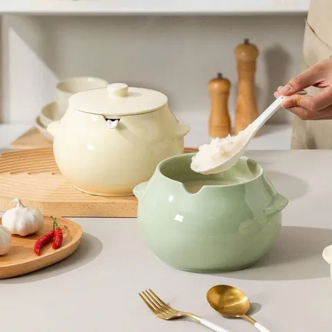 Âu Đựng Mỡ Heo, Hũ Đựng Gia Vị Bằng Sứ Cao Cấp Kèm Thìa – Thiết Kế Dáng Tròn Sang Trọng, Nhiều Dung Tích (880ml/1550ml)