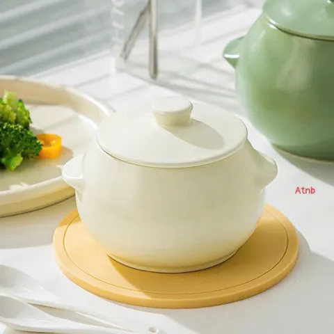 Âu Đựng Mỡ Heo, Hũ Đựng Gia Vị Bằng Sứ Cao Cấp Kèm Thìa – Thiết Kế Dáng Tròn Sang Trọng, Nhiều Dung Tích (880ml/1550ml)