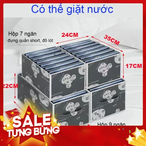 Hộp Vải Đựng Quần Áo Chia 9 Ngăn - Tiện Dụng Gấp Gọn Có Họa Tiết Sắc Nét 813326