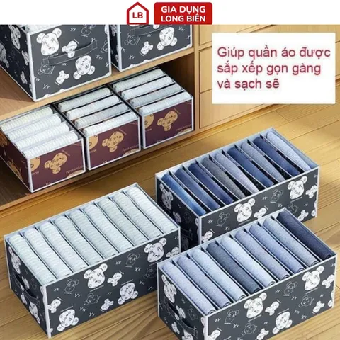 Hộp Vải Đựng Quần Áo Chia 9 Ngăn - Tiện Dụng Gấp Gọn Có Họa Tiết Sắc Nét 813326