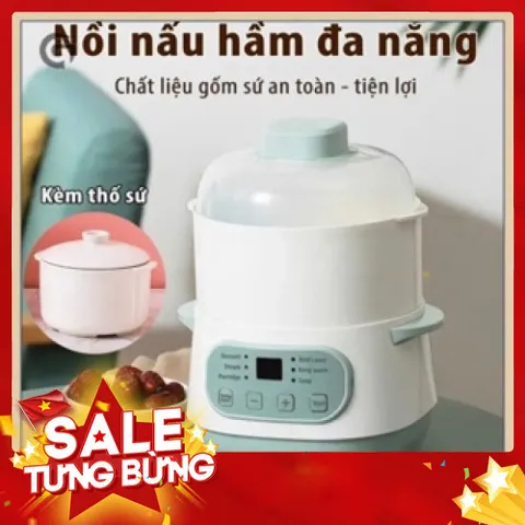 Nồi hầm cách thuỷ dung tích 1 lít kèm vỉ hấp bản tiếng việt 813359