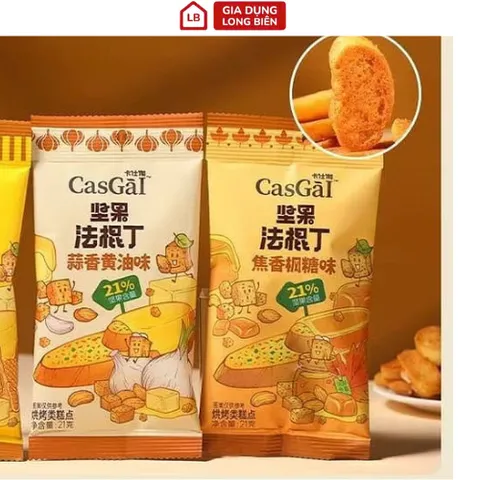 Combo 2 Gói Bánh Mì Nướng Giòn Mật Ong CasGaL Baguette - Siêu Thơm, Dinh Dưỡng (21g mỗi gói) 813364