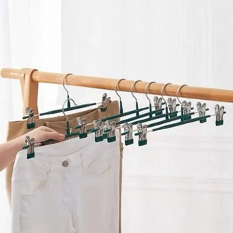 Combo 10 móc kẹp quần áo kim loại đầu kẹp có cao su chống xước 813369
