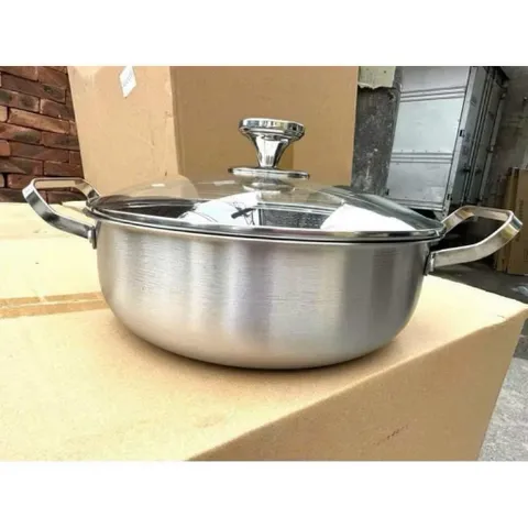Chảo Inox Tổ Ong Sâu Lòng 28cm Cao Cấp - Chảo Chống Dính Toàn Phần 3 Lớp Dùng Cho Mọi Loại Bếp