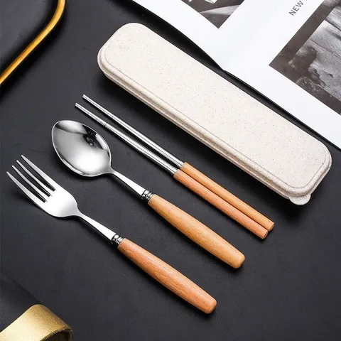 Bộ Thìa Dĩa Inox Cao Cấp - Thiết Kế Sang Trọng - Dùng Cho Gia Đình tặng kèm hộp 813404