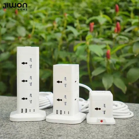 Ổ Cắm Điện Đa Năng JIWON - Tích Hợp Cổng USB và Type C, Tự Ngắt An Toàn, 4 Ổ, Chiều Dài 2.4m 813408
