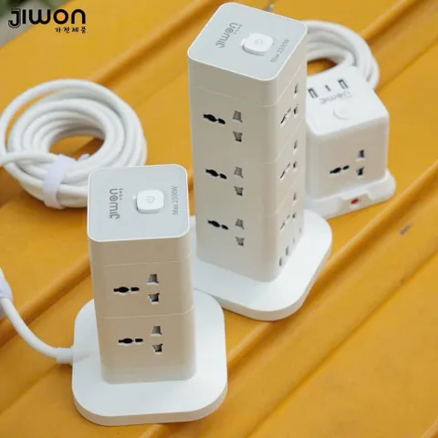 Ổ Cắm Điện Đa Năng JIWON - Tích Hợp Cổng USB và Type C, Tự Ngắt An Toàn, 4 Ổ, Chiều Dài 2.4m 813408