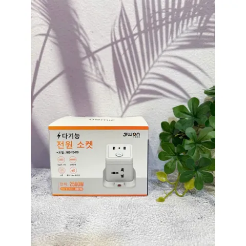 Ổ Cắm Điện Đa Năng JIWON - Tích Hợp Cổng USB và Type C, Tự Ngắt An Toàn, 4 Ổ, Chiều Dài 2.4m 813408