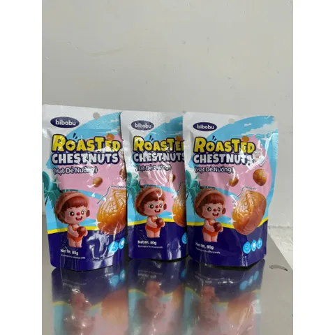 Combo 3 Gói Hạt Dẻ Nướng Vị Muối Biển Bibobu (80G) - Snack Ngon Bổ Dưỡng 813412