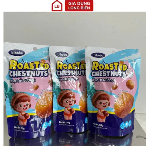 Combo 3 Gói Hạt Dẻ Nướng Vị Muối Biển Bibobu (80G) - Snack Ngon Bổ Dưỡng 813412