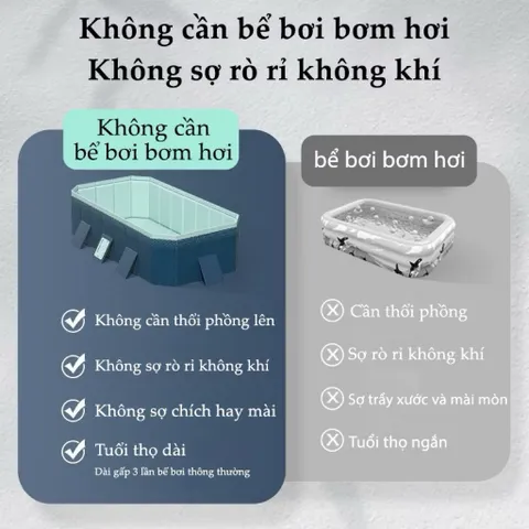 Bể Bơi Gấp Gọn Cho Bé Và Gia Đình 2.1M Không Cần Bơm Hơi - Bể Phao Tắm Thành Cứng Chịu Lực Cao Cấp Cách Nhiệt 813419