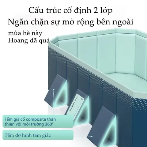 Bể Bơi Gấp Gọn Cho Bé Và Gia Đình 2.1M Không Cần Bơm Hơi - Bể Phao Tắm Thành Cứng Chịu Lực Cao Cấp Cách Nhiệt 813419