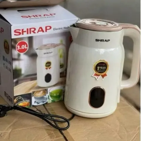 Ấm Siêu Tốc Shrap 3.0L Cao Cấp - Bình Đun Nước Siêu Tốc 2 Lớp Chống Bỏng, Tự Ngắt Khi Sôi, Ruột Inox 304 Bền Bỉ 813427