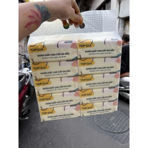 Bịch 10 Gói Giấy Ăn Topgia Mềm Mịn – Giấy Rút Tiện Lợi, An Toàn, Dùng Gia Đình & Văn Phòng 813440