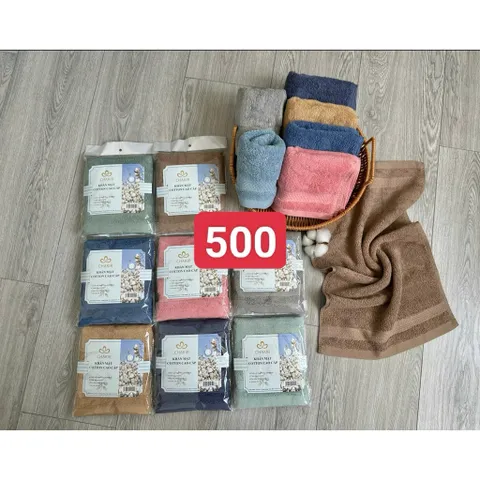Combo 2 Khăn Mặt Cotton Cao Cấp CHAKIR 30x50cm – Khăn Lau Mặt Thấm Hút Tốt, Kháng Khuẩn Không Xù Lông