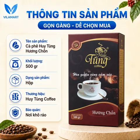 Cà Phê Hương Chồn Huy Tùng Cao Cấp 500g – Cà Phê Bột Pha Phin, Hương Thơm Đậm Đà